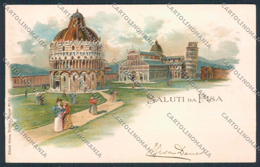 Pisa Saluti da Gruss cartolina MV4343 – fronte