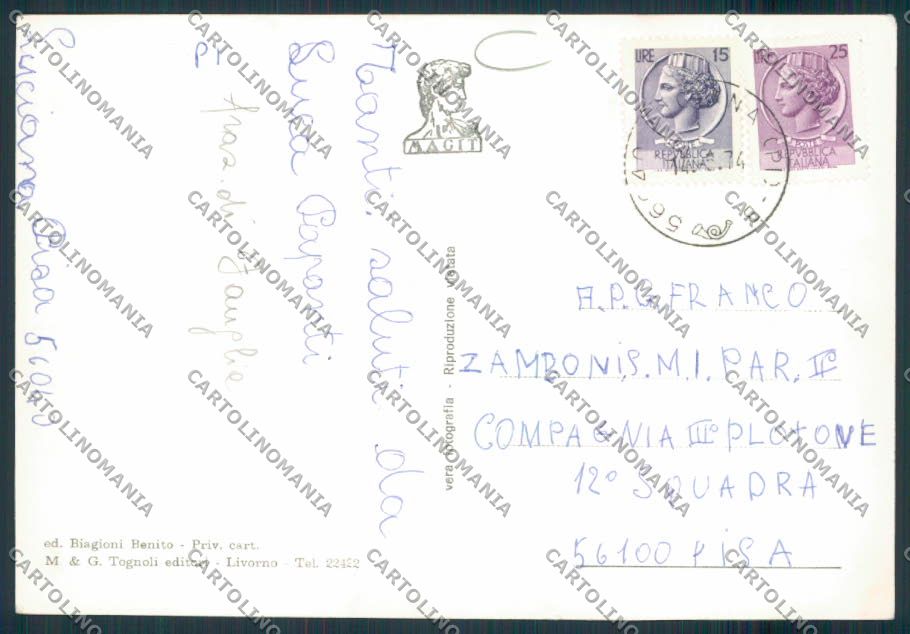 Pisa Luciana ADESIVO Foto FG cartolina MV4378 – retro