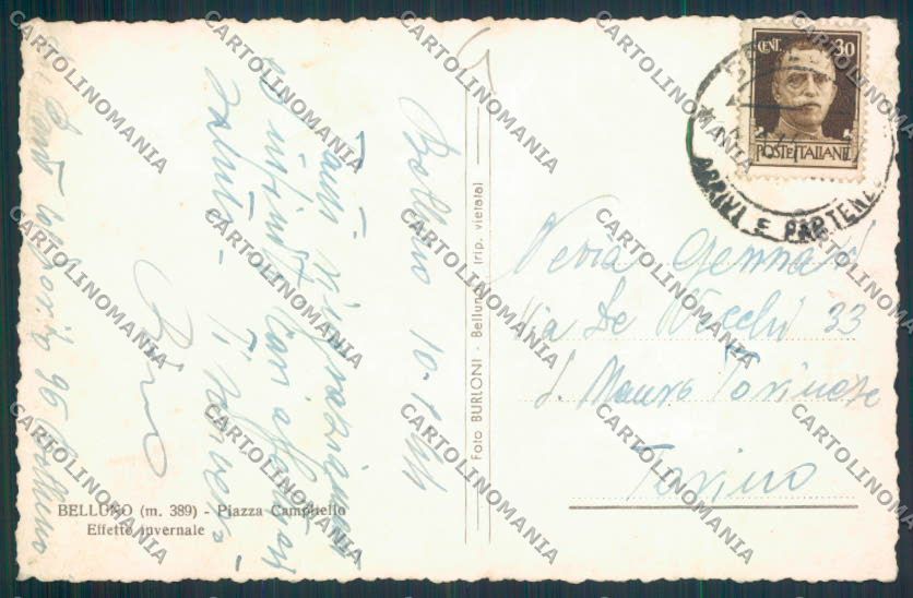 Belluno Città Foto cartolina MV4450 – retro