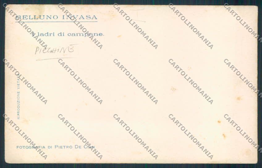 Belluno Ladri Campane PIEGHINE Foto cartolina MV4457 – retro