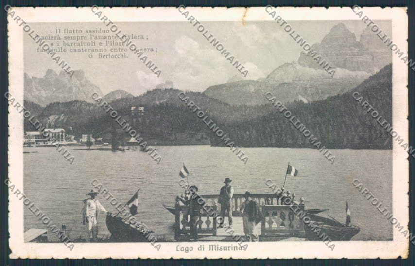 Belluno Lago Misurina STRAPPO RIPARATO cartolina MV4486 – fronte