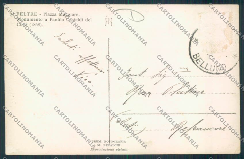 Belluno Feltre Foto cartolina MV4488 – retro