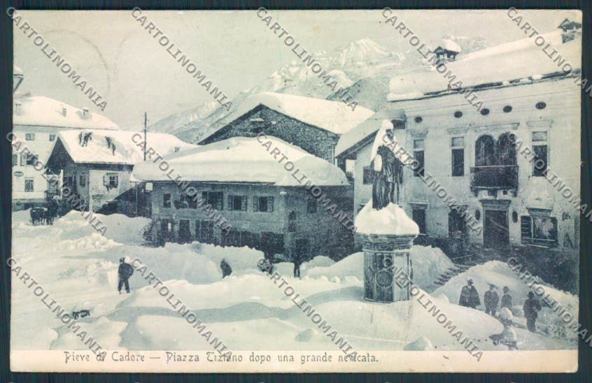 Belluno Pieve di Cadore PIEGATA cartolina MV4536 – fronte