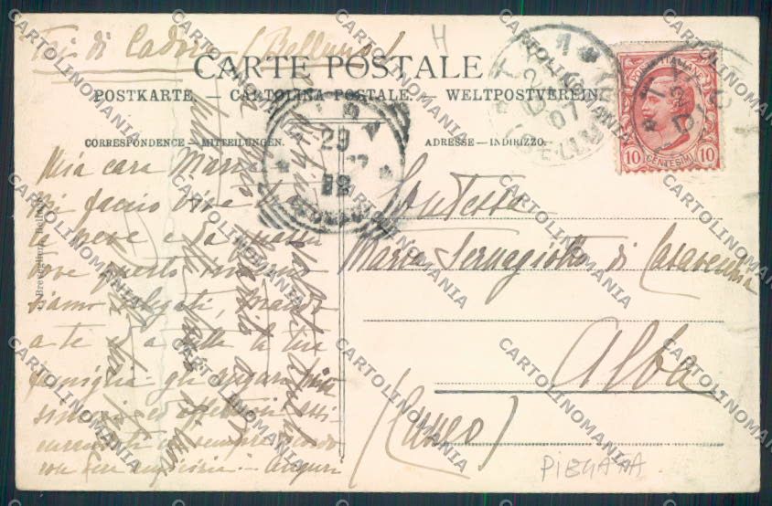 Belluno Pieve di Cadore PIEGATA cartolina MV4536 – retro
