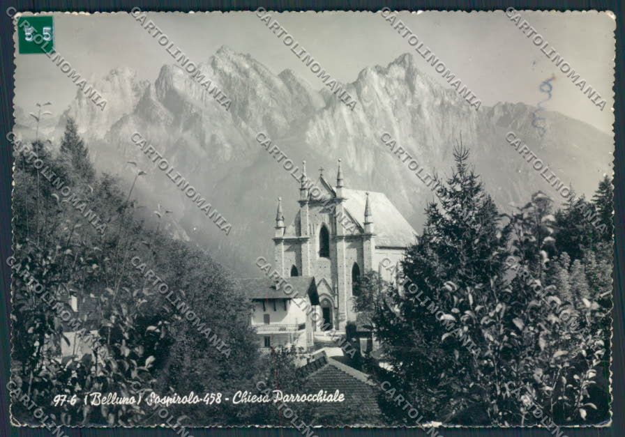 Belluno Sospirolo ADESIVO PIEGHINE Foto FG cartolina MV4555 – fronte