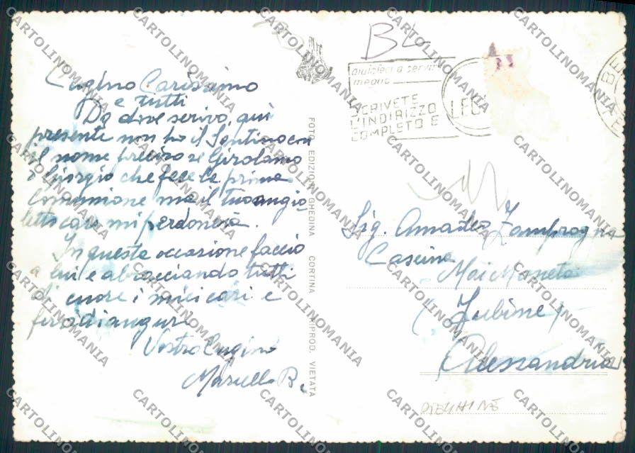 Belluno Sospirolo ADESIVO PIEGHINE Foto FG cartolina MV4555 – retro