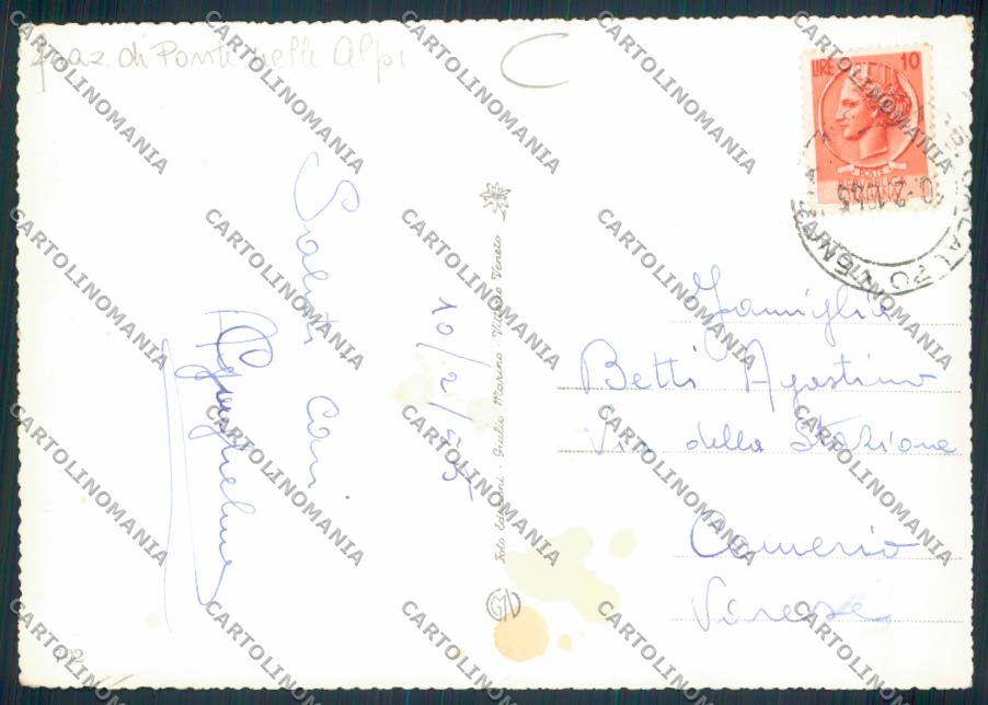 Belluno Polpet ADESIVO Foto FG cartolina MV4586 – retro