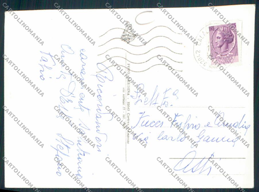 Belluno Calalzo Cadore ADESIVO Foto FG cartolina MV4596 – retro