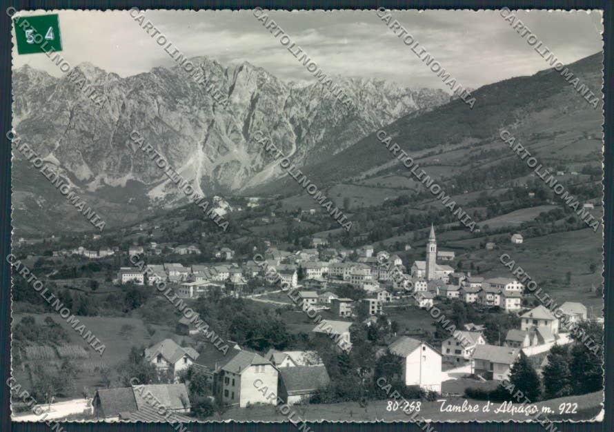 Belluno Tambre d'Alpago ADESIVO PIEGHE Foto FG cartolina MV4603 – fronte