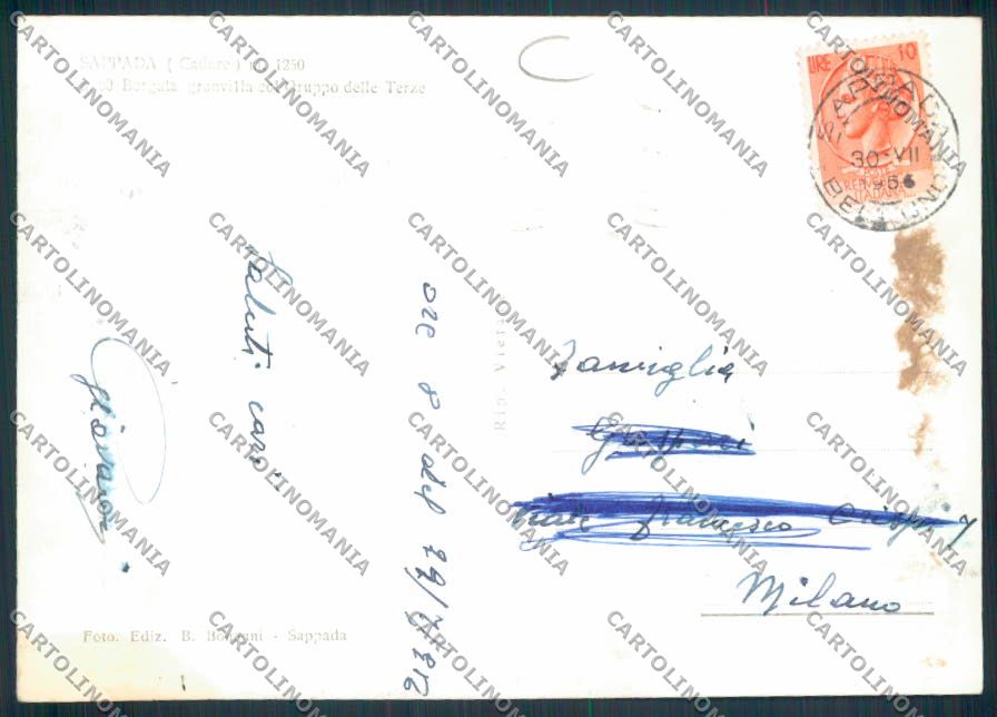 Belluno Sappada ADESIVO Foto FG cartolina MV4606 – retro