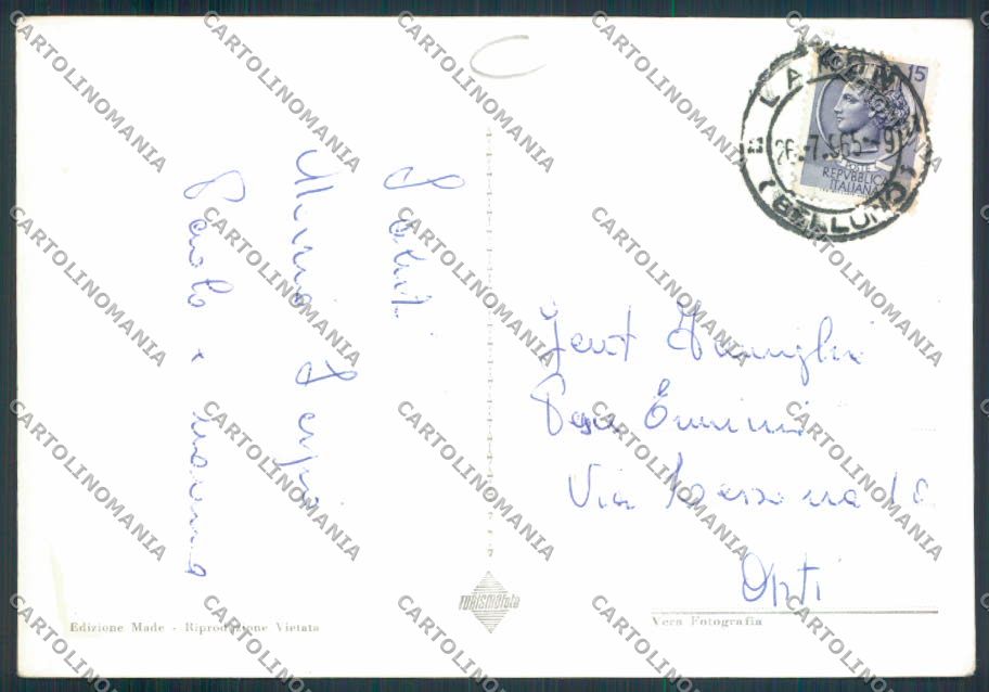 Belluno Lamon ADESIVO Foto FG cartolina MV4641 – retro