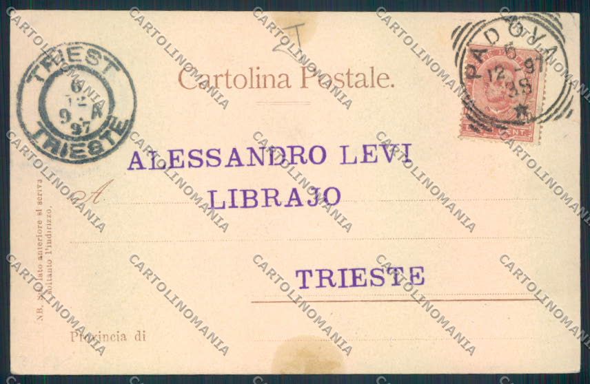 Padova Città 1897 cartolina MV4722 – retro