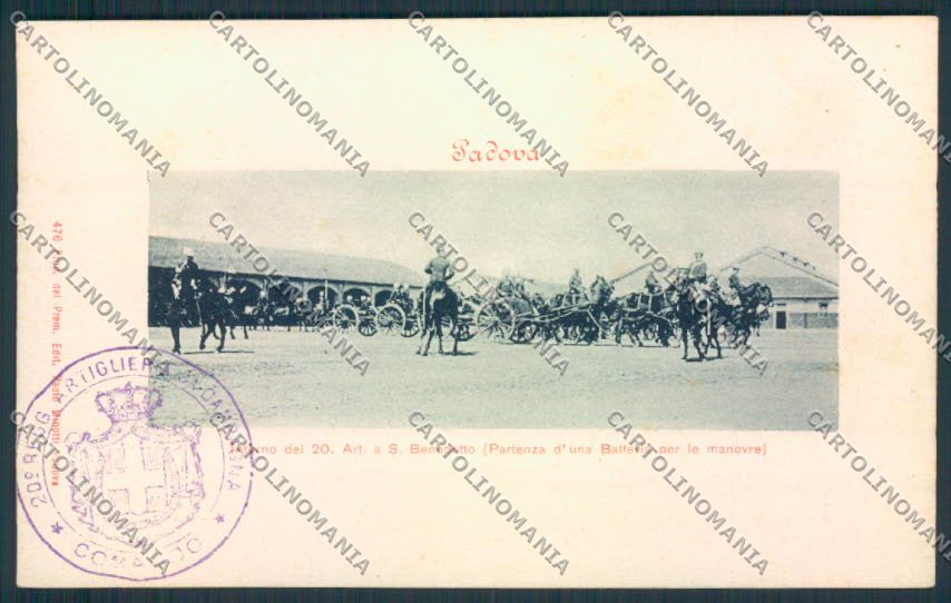 Padova San Benedetto Artiglieria cartolina MV4726 – fronte