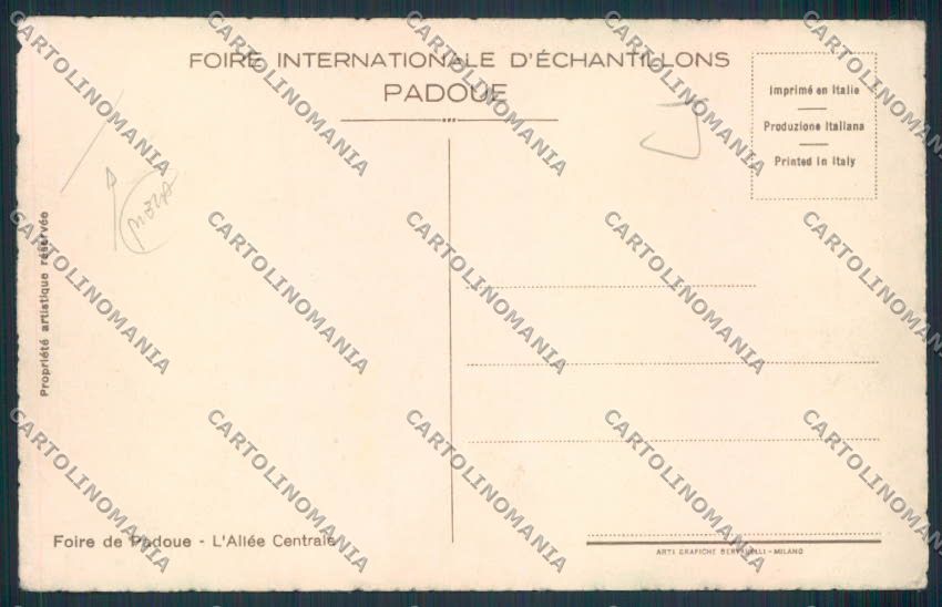 Padova Città Fiera PIEGA cartolina MV4728 – retro