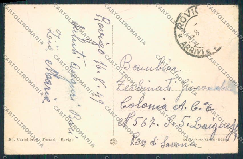 Rovigo Città cartolina MV4775 – retro