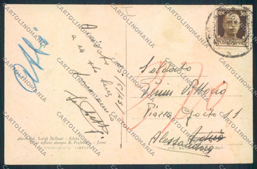 Rovigo Adria cartolina MV4848 – retro