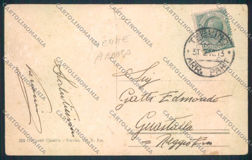 Treviso Città PIEGHE ABRASA cartolina MV4875 – retro
