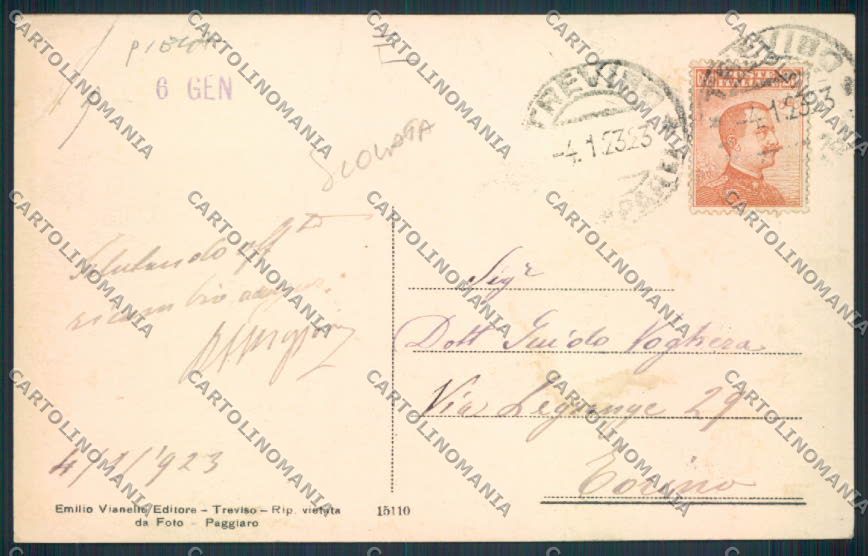 Treviso Città PIEGA SCOLLATA cartolina MV4923 – retro