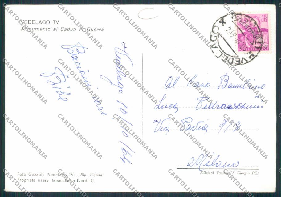 Treviso Vedelago ADESIVO Foto FG cartolina MV4992 – retro