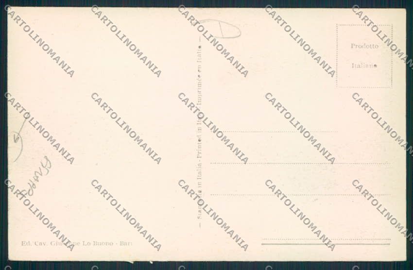 Bari Città STRAPPINO cartolina MV5028 – retro