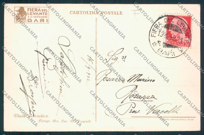 Bari Città cartolina MV5058 – retro