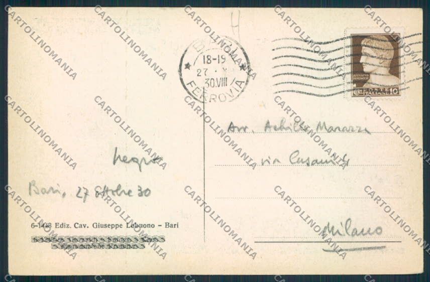 Bari Città cartolina MV5070 – retro