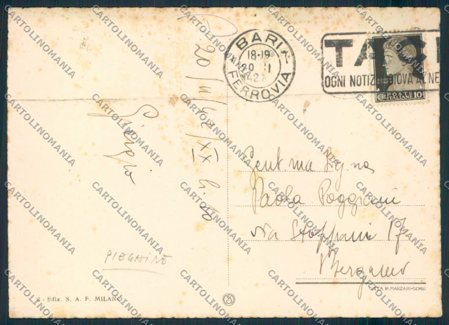 Bari Città PIEGHINA FG cartolina MV5089 – retro