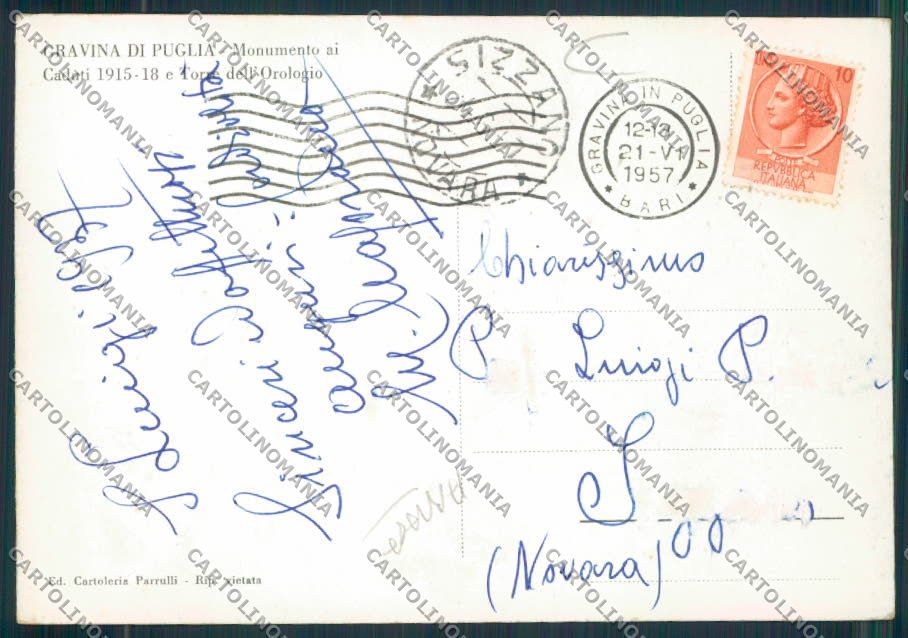 Bari Gravina di Puglia FG cartolina MV5124 – retro
