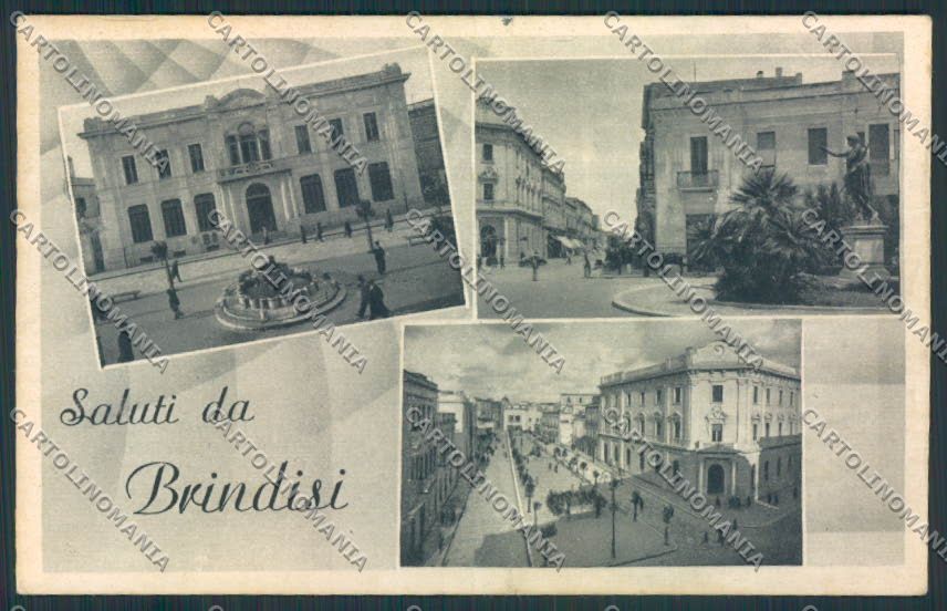 Brindisi Città Saluti da PIEGATA cartolina MV5175 – fronte