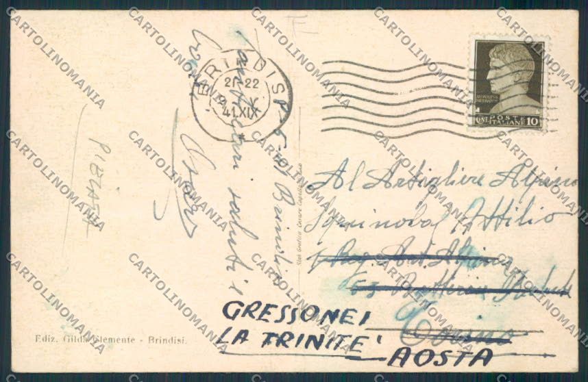 Brindisi Città Saluti da PIEGATA cartolina MV5175 – retro
