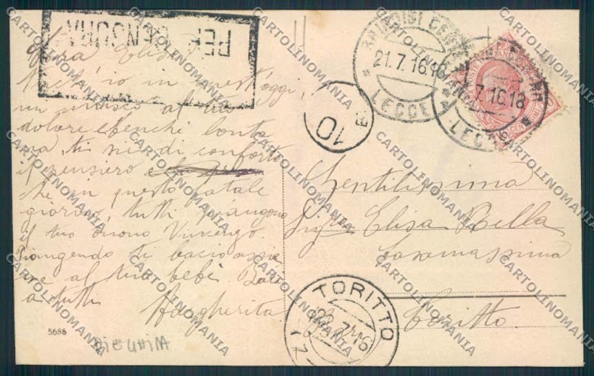 Brindisi Stazione Torpediniere PIEGA cartolina MV5192 – retro