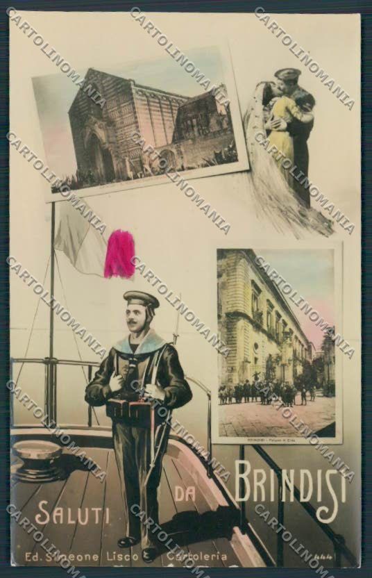 Brindisi Città Saluti da Marinaio Foto cartolina MV5216 – fronte