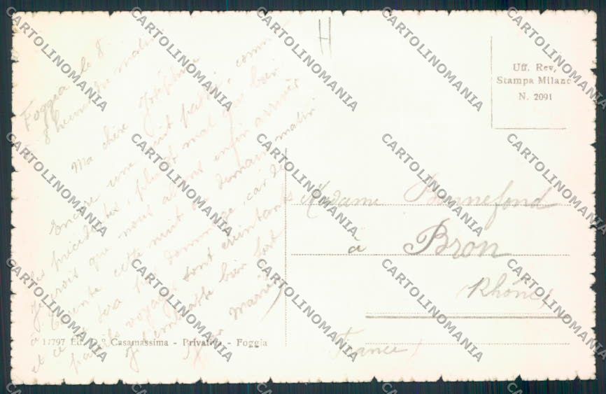 Foggia Città cartolina MV5266 – retro