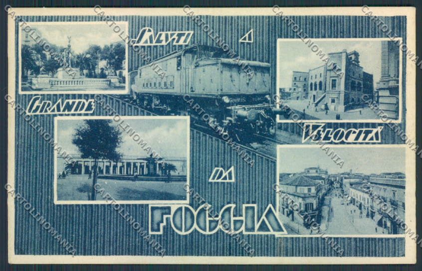Foggia Saluti Grande Velocità Treno cartolina MV5298 – fronte