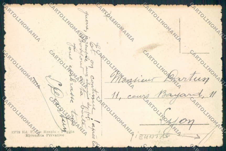 Foggia Città PIEGHINA cartolina MV5313 – retro