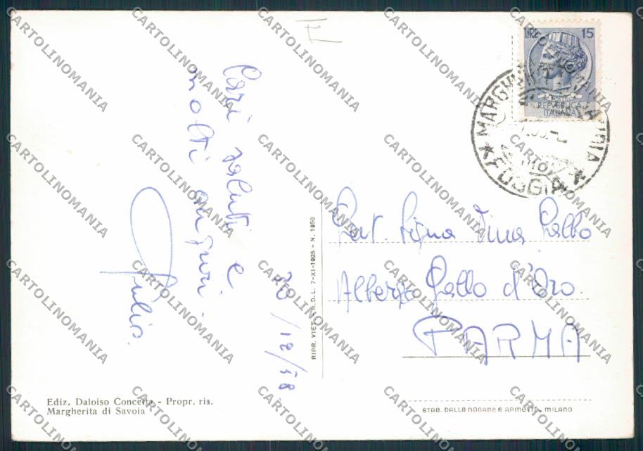 Foggia Margherita di Savoia FG cartolina MV5396 – retro