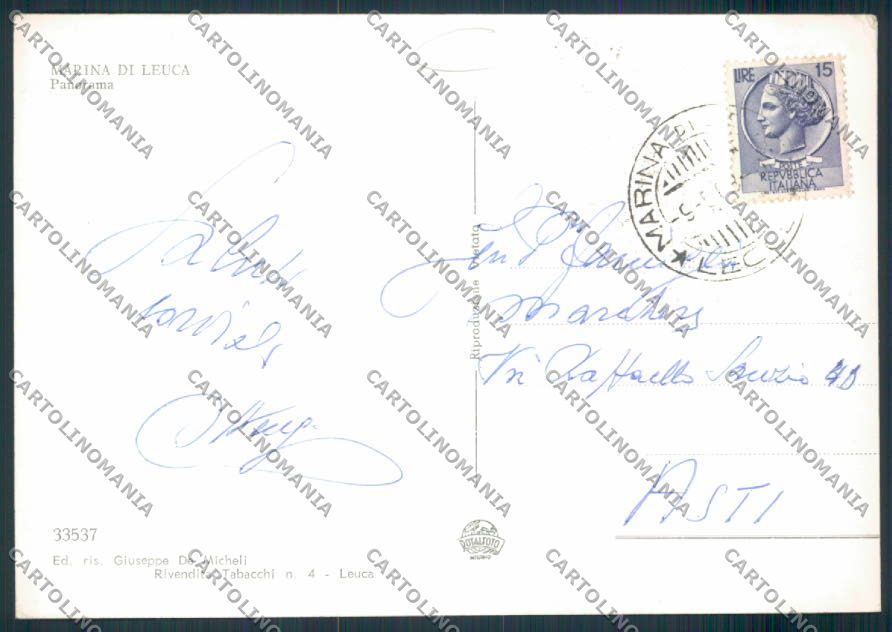 Lecce Marina di Leuca Foto FG cartolina MV5453 – retro