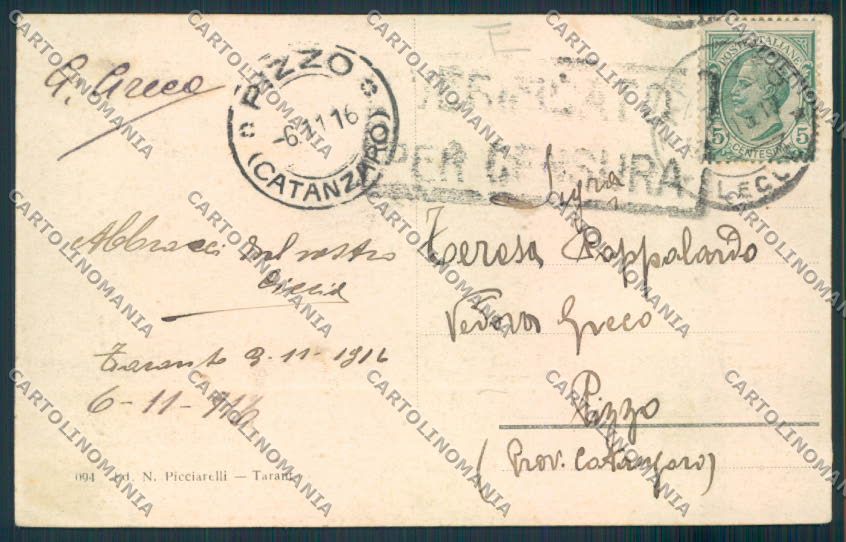 Taranto Città cartolina MV5479 – retro
