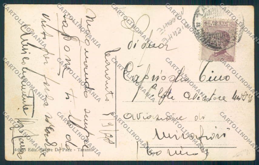 Taranto Città PIEGHE MACCHIE cartolina MV5488 – retro