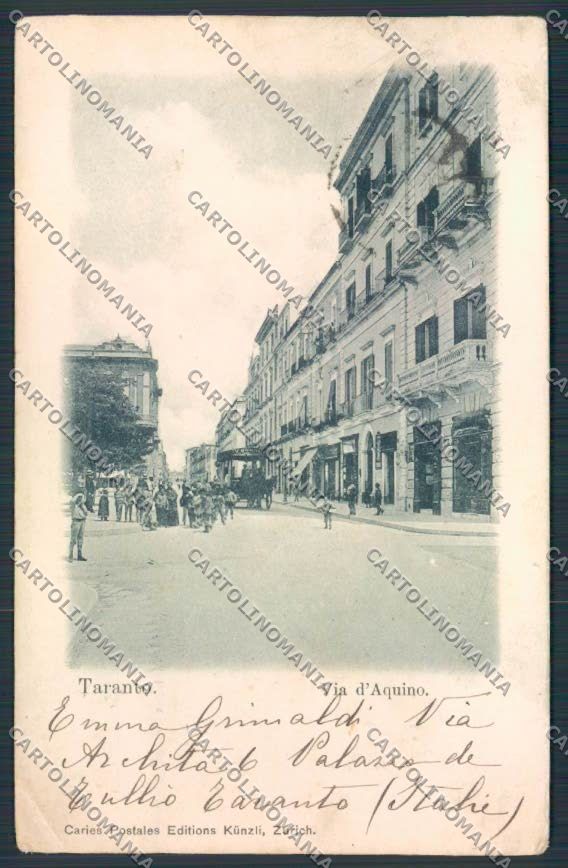 Taranto Città PIEGA ABRASA cartolina MV5511 – fronte