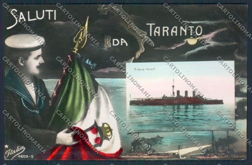 Taranto Città Saluti da Marina Foto cartolina MV5540 – fronte