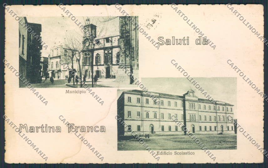 Taranto Martina Franca Saluti MACCHIA cartolina MV5559 – fronte