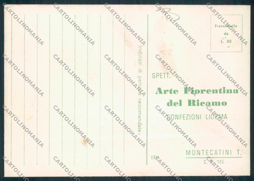Firenze Città Ricamo FG cartolina MV5715 – retro