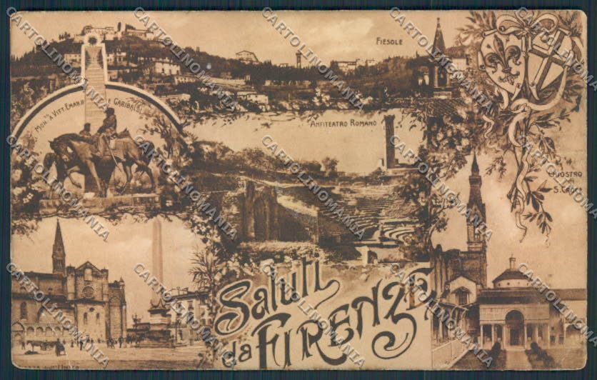 Firenze Città Saluti da PIEGA cartolina MV5770 – fronte