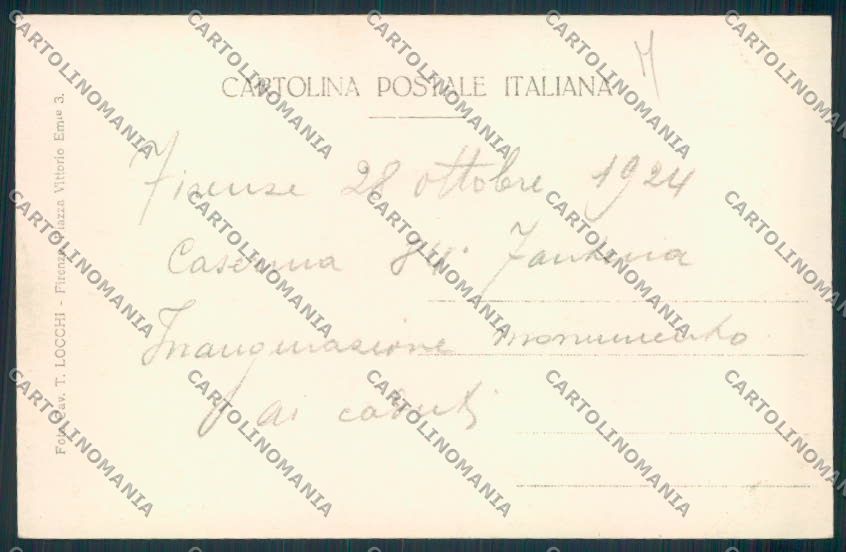 Firenze Fanteria Inaugurazione Foto cartolina MV5852 – retro