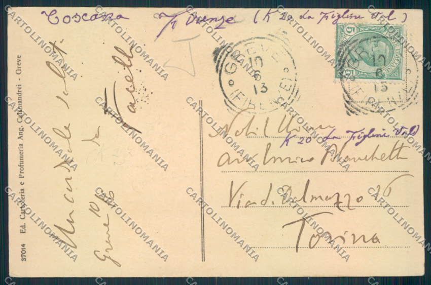 Firenze Greve in Chianti Saluti da cartolina MV5898 – retro