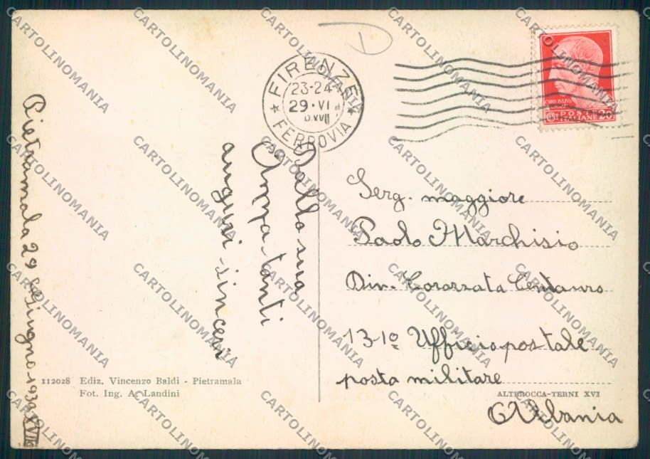 Firenze Firenzuola Pietramala FG cartolina MV6023 – retro