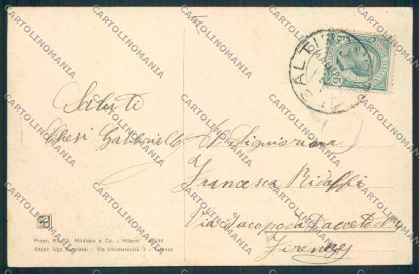 Firenze Reggello Saltino cartolina MV6031 – retro