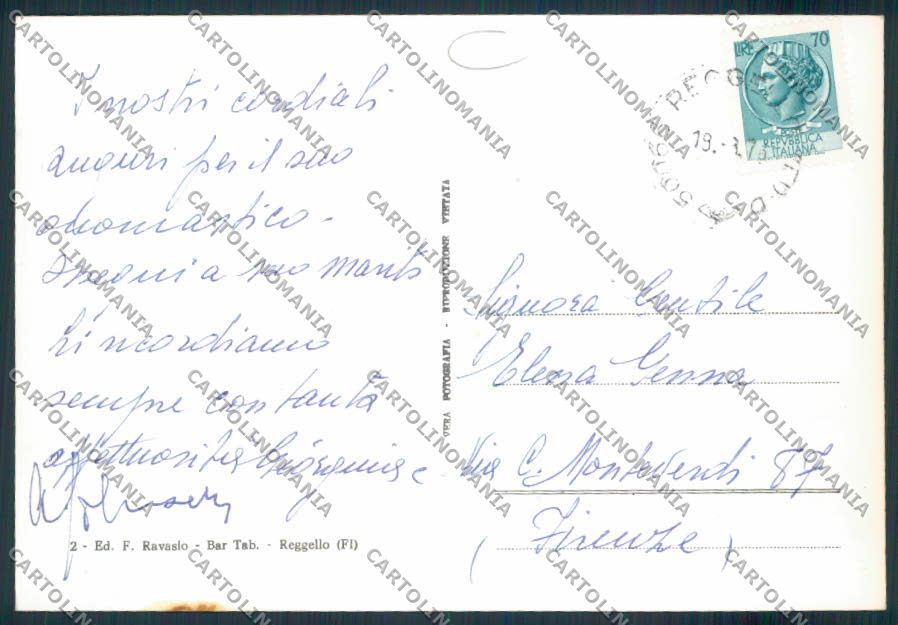 Firenze Reggello ADESIVO Corriera Foto FG cartolina MV6053 – retro