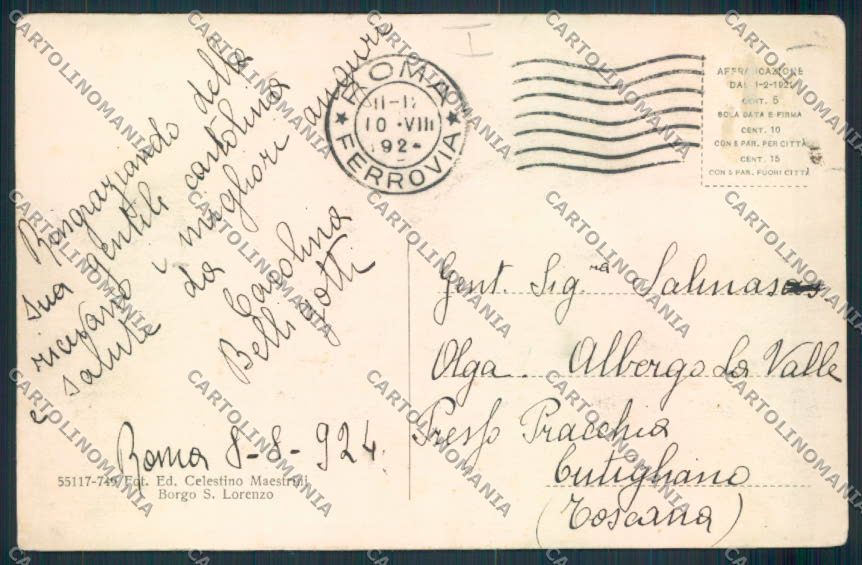 Firenze Vaglia Montesenario cartolina MV6074 – retro